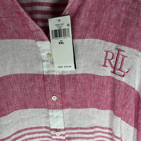 Lauren Ralph LRL Oversized Linen Buttoned Up Tunic Dress - Picture 12 of 13